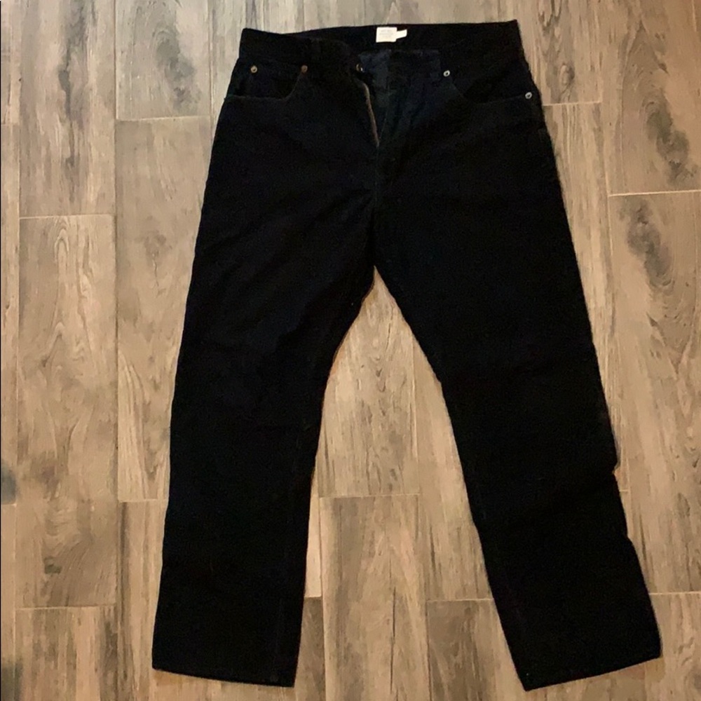 J Crew Black Straight Fit Corduroy Pants